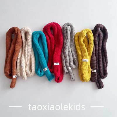 时尚字母标儿童围巾细长条针织围脖 秋冬男女童穿搭保暖脖套
