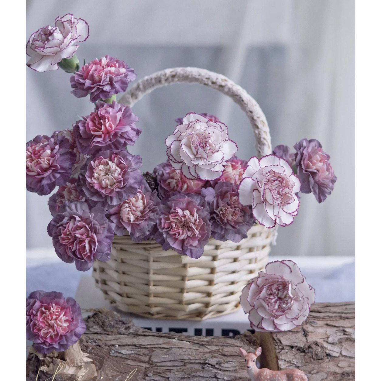 康乃馨「野马+紫精灵」20支（0度地区拍保温·否则冻坏不售后）,鲜花速递/花卉仿真/绿植园艺,花材,淘宝优惠券,粉丝福利购,淘宝优惠卷