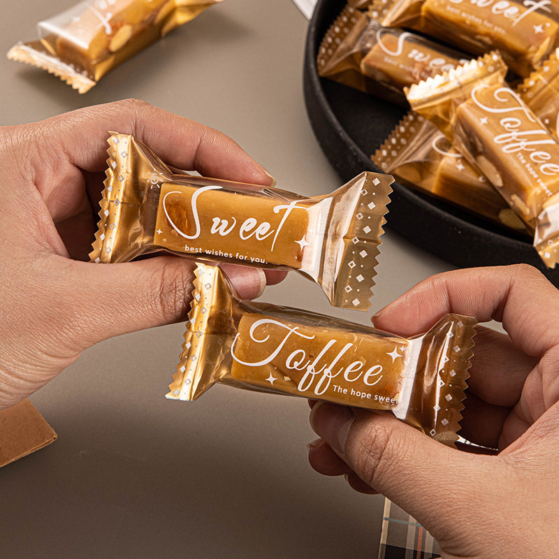 2026新款透明牛轧糖包装袋简约咖啡糖太妃糖机封袋雪花酥独立新年