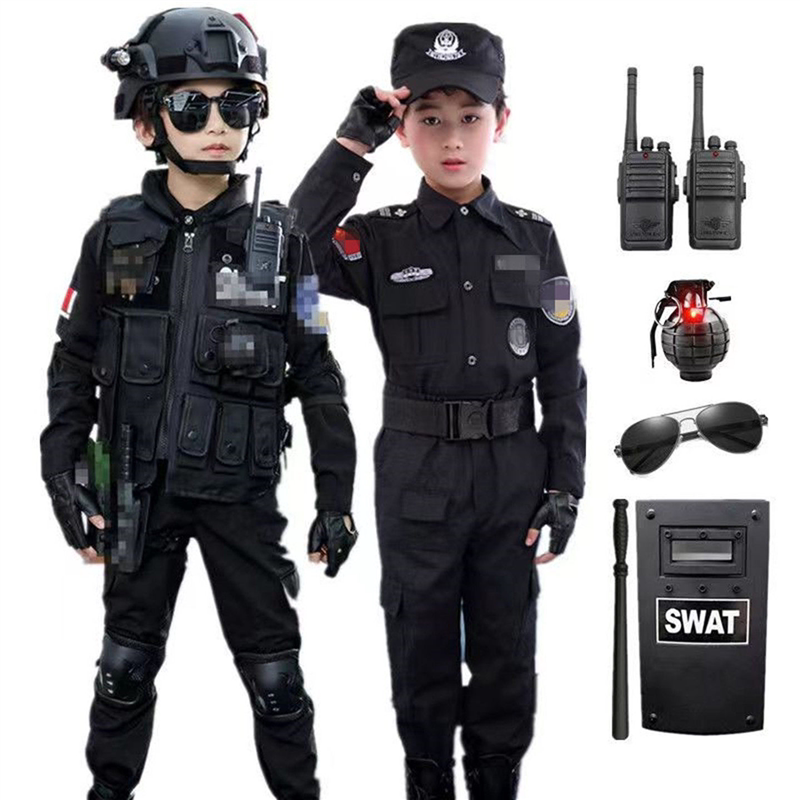 儿童警服服保安男童小孩衣服玩具装备套装警察男孩警官服装演出服