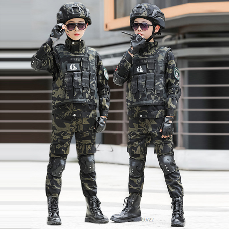 六一儿童迷彩服套装男童特种兵小学生春秋款生日礼物服装军训表演