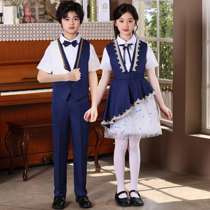 六一儿童合唱服演出服中学生小学生大合唱团男女童爱祖国朗诵服装
