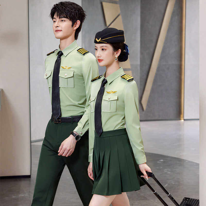 军绿色军鼓乐队礼服衬衣文工团演出服鼓号队仪仗队升旗手乐团服装