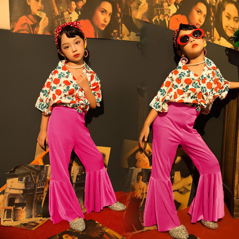 儿童复古港风怀旧90年代主题影楼拍摄服装女童舞台走秀表演演出服