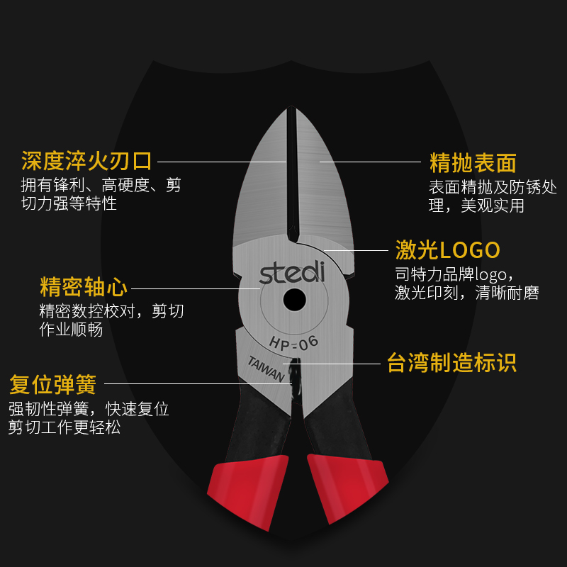 司特力斜口钳电工剪模型水口钳偏口斜嘴钳子电子针脚剪钳4寸5寸