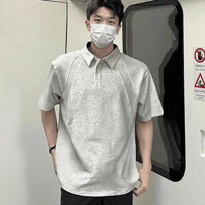 美式重磅Polo领短袖T恤男