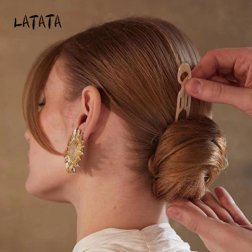 Latata万能小鱼发簪法式盘发神器丸子头半扎发懒人U型气质簪发钗