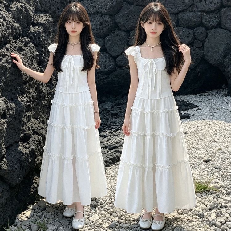 女童夏季沙滩度假半身裙套装