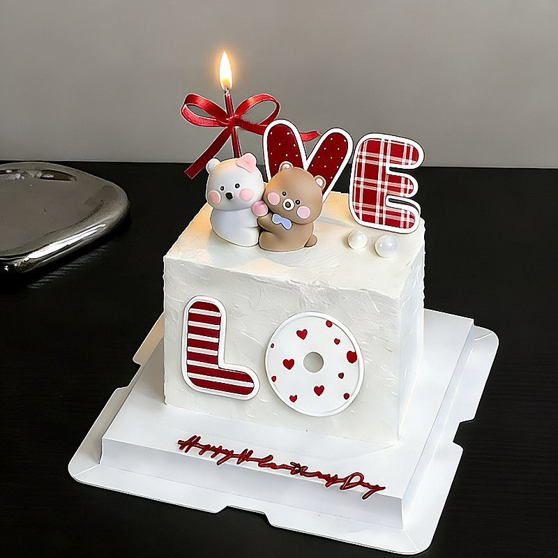 214情人节爱心抱抱小熊蛋糕装饰摆件LOVE亚克力情侣告白烘焙插件,节庆用品/礼品,节日装扮用品,淘宝优惠券,粉丝福利购,淘宝优惠卷