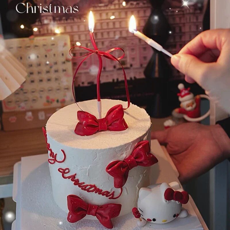 新年HelloKitty蝴蝶结跨年夜蛋糕装饰亮面涤纶红丝带曲线蜡烛插件,节庆用品/礼品,蛋糕/烘焙装饰用品,淘宝优惠券,粉丝福利购,淘宝优惠卷