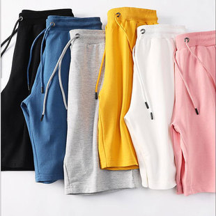 居家睡裤 100%纯棉运动短裤 外穿潮牌沙滩裤 宽松休闲五分裤 男女夏季