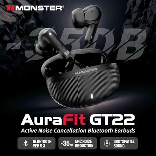 Monster AuraFit GT22 -35dB Active Noise Cancelling Earbuds 3