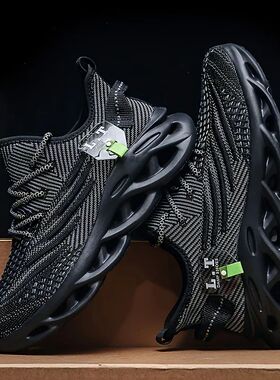 Men Sports Running Black Jogging Shoes Casual Sneakers Outdo