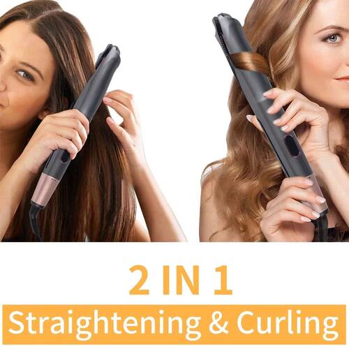 2 in 1 Hair Straightener Curler Tourmaline Ceramic Twisted F