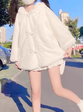 Double-Sided Faux Rabbit Fur Jacket Women's Winter Thickened
