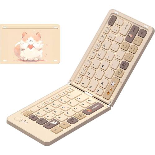 Rechargeable Bluetooth Wireless Mini Keyboard with Folding D