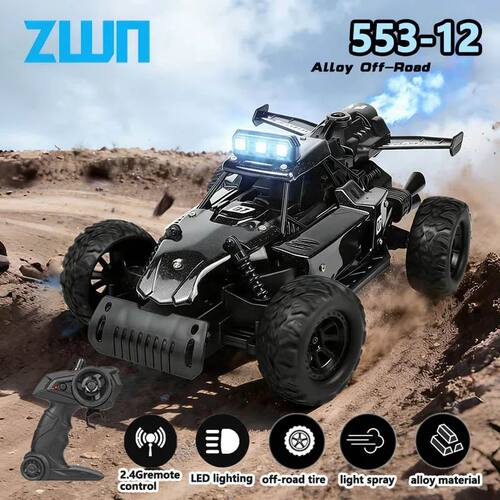 ZWN 8 2.4G RC Car With LED Light Alloy Light Spray 2WD Off-r