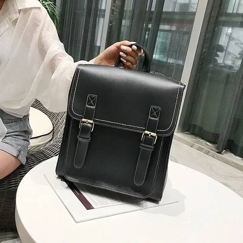 Vintage Backpack Female Pu Leather Bag Women's Backpack Fash