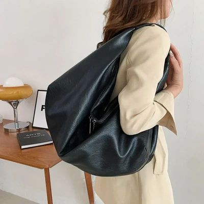 Big Black Shoulder Bags for Women Large Hobo Shopper Bag Sol