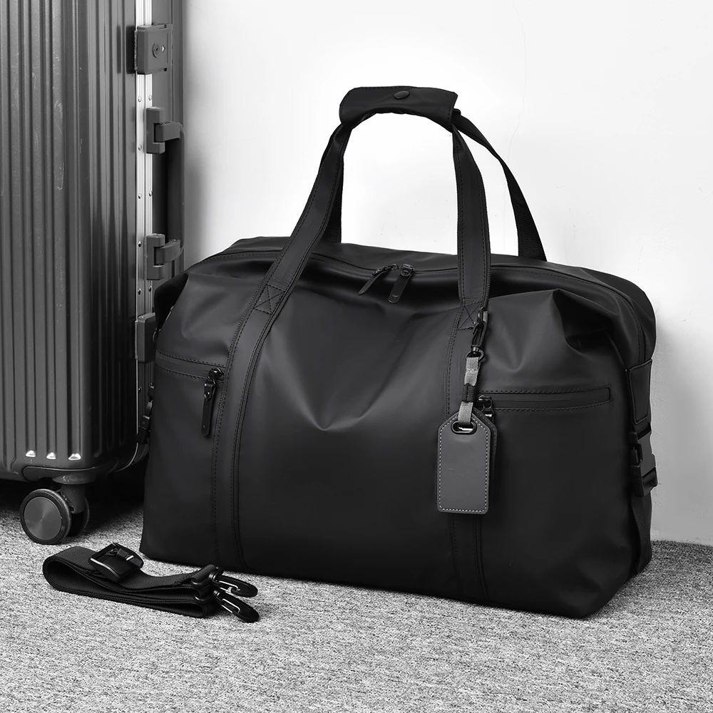 Men's Gym Bag - Black Adjustable Shoulder Strap Duffel Bag f图片