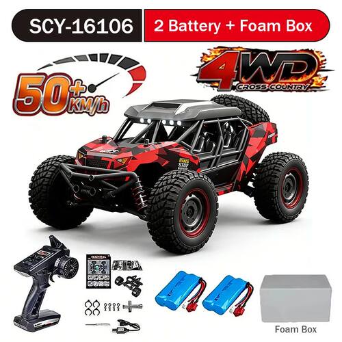 16106 6 50KM/H 4WD RC Car With LED Remote Control Off-road C