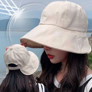 Cotton Beach Women Sunhat Hat Outdoor Bucket Summer Ponytail