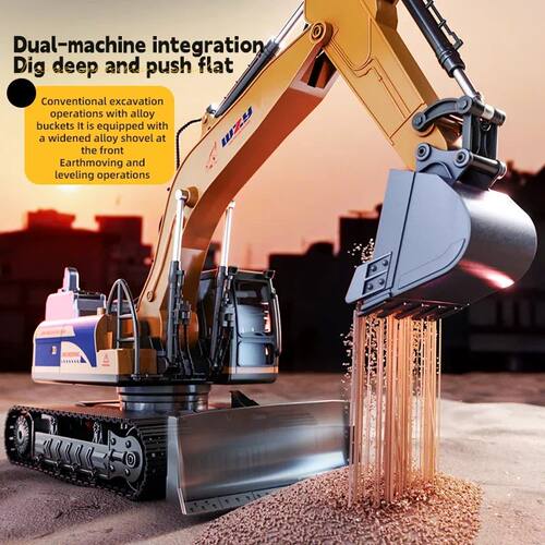 2.4GHz Alloy RC Excavator – Multiple Channels with LED Ligh