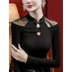 Irregular Show Mesh Sleeve Vintage Shirt Long Collarbone