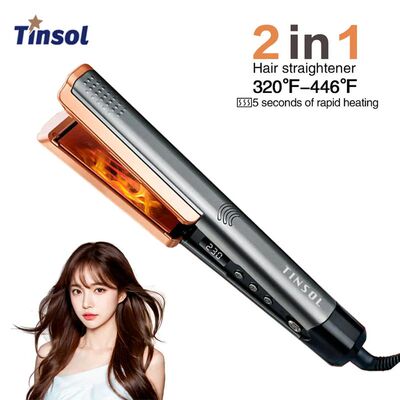 TINSOL 2-in-1 Professional Hair Straightener Curling iron, N