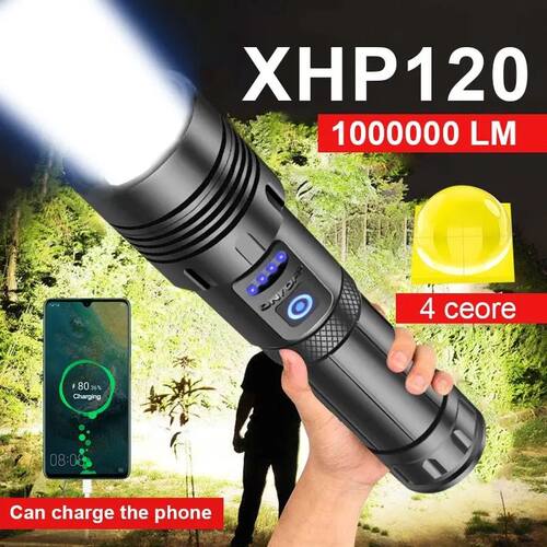 Super XHP120 Powerful Led Flashlight XHP70 High Power Torch