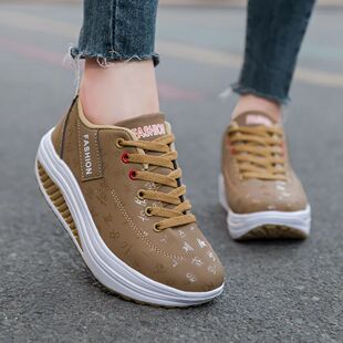 Ladies Casual Sports Shoes Breathable Comfortable Wedge Heel