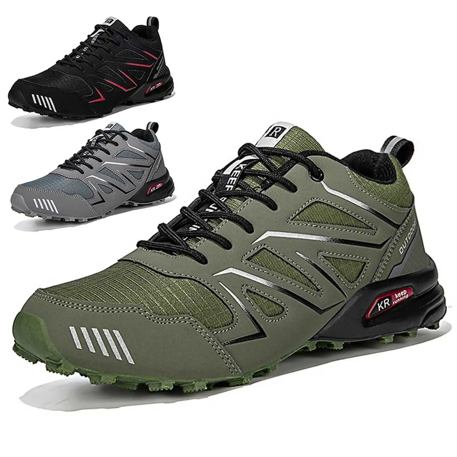 Waterproof Hiking Shoes Men‘s Outdoor rekking Sneakers Moun - 实物图