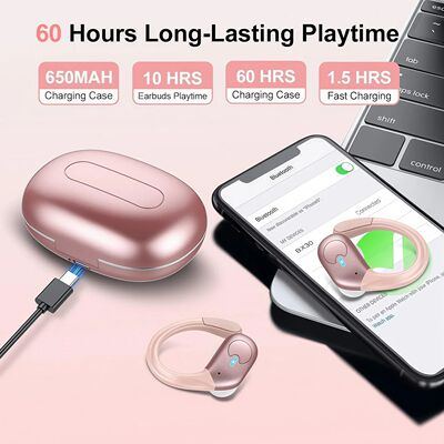 Bluetooth 6.0 Earphones True Wireless Headphones with Mic Bu