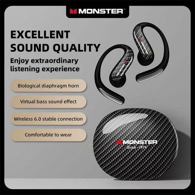 Monster MQO37 Gaming Earphones TWS Bluetooth 6.0 Noise Reduc