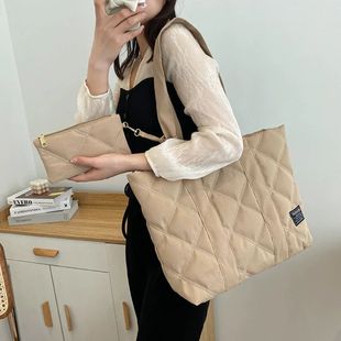 Women Handbag Fall Winter Fashion Rhombus Space Cotton Suit