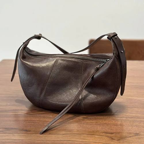 2025 new genuine leather women's bag, top layer cowhide cros