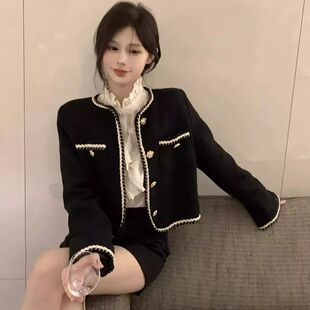 Winter New Women 2024 Korean Coat Autumn Black Smvp Elegant