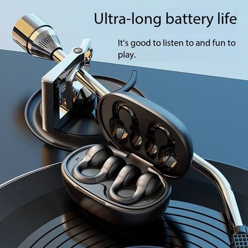 Bluetooth Headphones with Clip-On Ear Hooks, Mirror Surface,