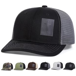 Unisex Baseball Spring Label Caps Leather Black Cross Net