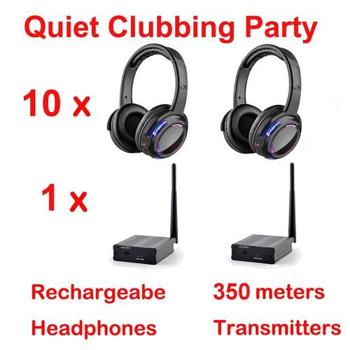 500m Distance Silent Disco Led Wireless Headphones -10 Heads
