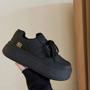 Black Big Head Bread Shoes for Women 2026 Autumn/Winter New