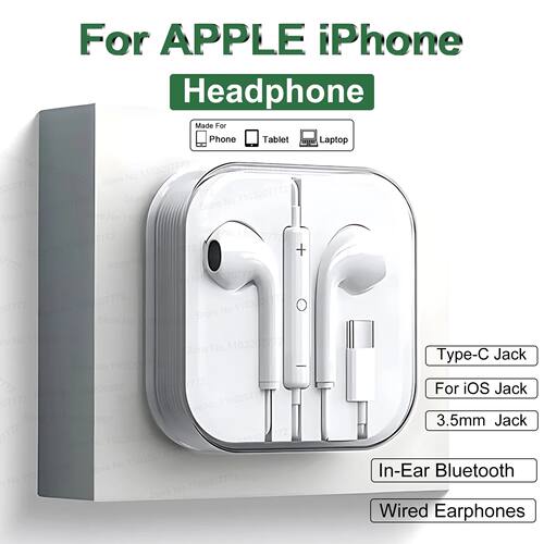 For  Type C Wired Headphones For iPhone 11 13 14 15 16 17 Pr