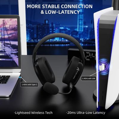 ATTA SHARK L80PRO Wireless Gaming Headset Detachable Dual Mi