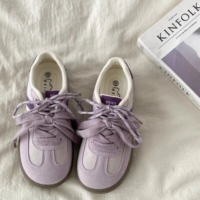 Purple design women's German training shoes, cute and quirky