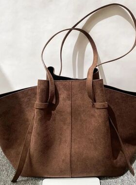 Luxury Faux Suede Women's Tote Bag Large Capacity Shoulder B