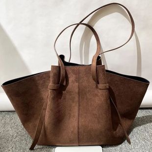 Luxury Faux Suede Women's Tote Bag Large Capacity Shoulder B