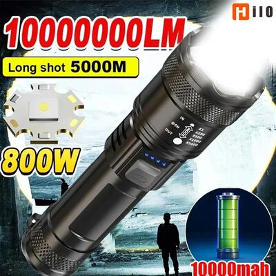 High Strong Power Led Flashlights 2000LM Tactical USB Chargi