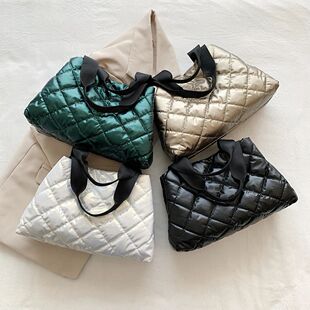 Women Puffer Shoulder Bag Large Capacity Top-handle Bag Soft