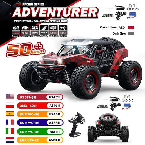 16106 6 50KM/H 4WD RC Car With LED Remote Control Off-road C