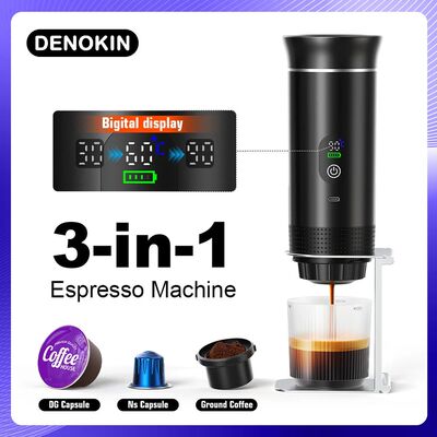 DENOKIN Portable Espresso Coffee Machine With Digital Displa